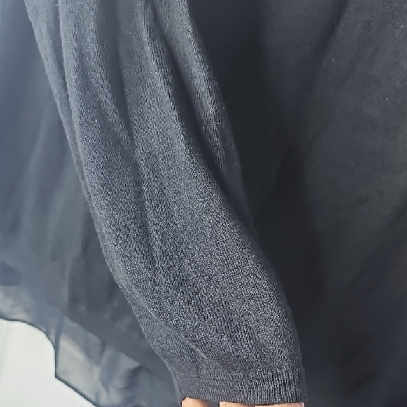 DKNYC Women's Black Sheer Hem Blouse Size XXL - Picture 6 of 9